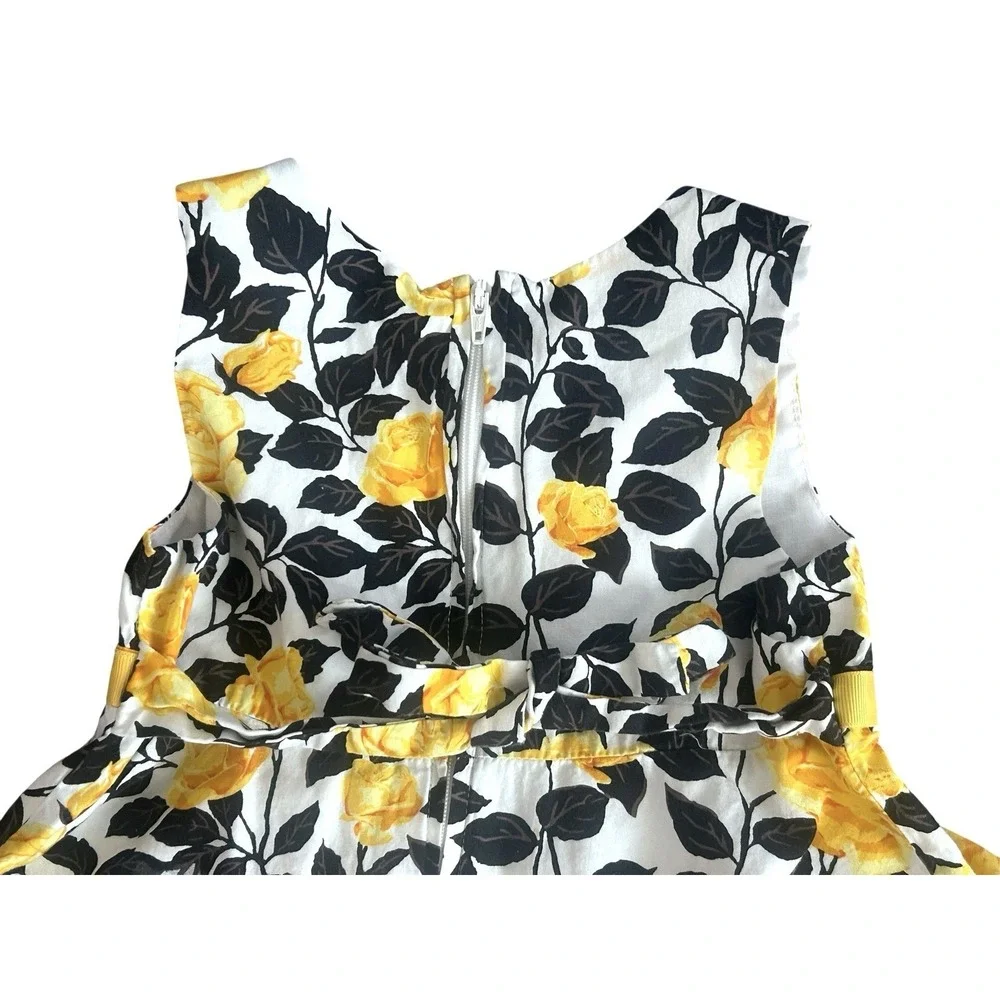 Bonnie Jean Dress Yellow Floral Rose Girls 3T Lined Bow‎ Spring Easter Bloomcore